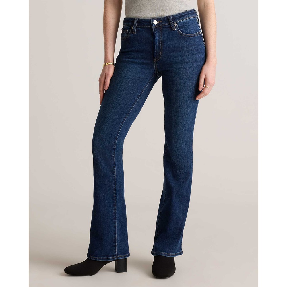 Quince Organic Stretch Flare Jeans Medium Wash Blue Denim Womens Size 29